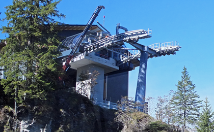 Der Bau der Bergstation auf Seebli ist bereits weit vorangeschritten. 