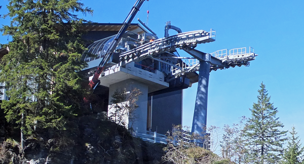 Der Bau der Bergstation auf Seebli ist bereits weit vorangeschritten. 